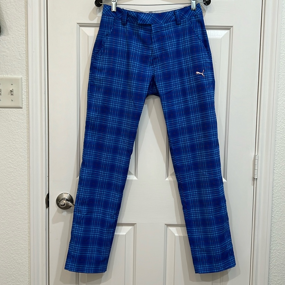 Puma Dry Cell Golf Tech Plaid Pants Size 28x32